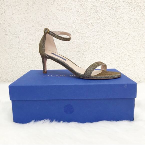 Stuart Weitzman Nu Naked Straight 60mm Sandal Nighttime Lame - Picture 9 of 9